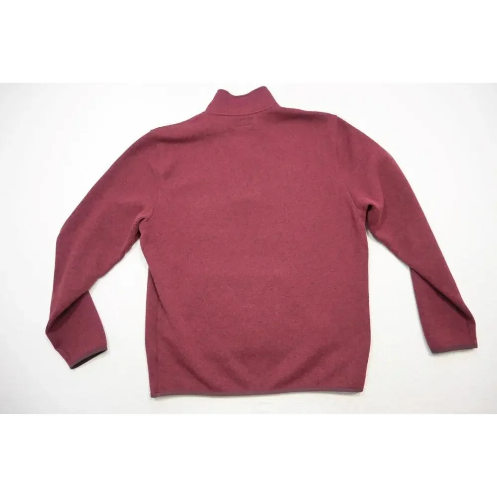 J Crew Mercantile‎ 1/4 Zip Fleece Sweater Burgundy Casual Prep Mens Size XL